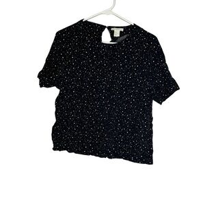 H&M Black Top with White Stars